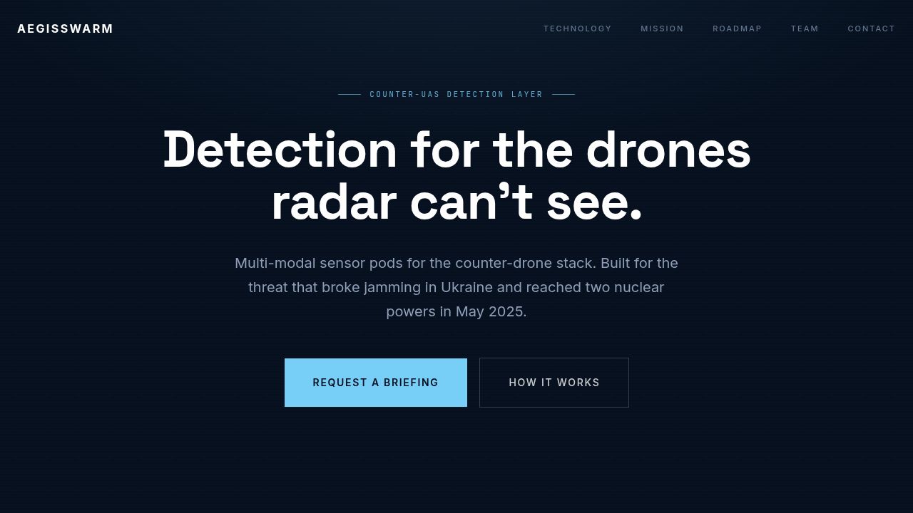 Counter Swarming AegisSwarm — Counter-Swarm Detection When RF Goes Silent